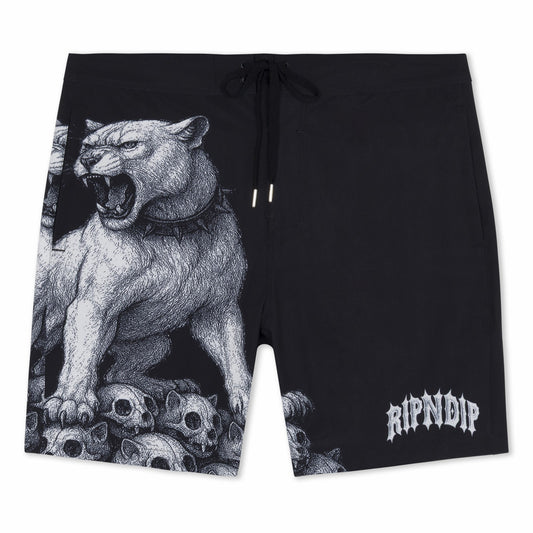 Wasteland Swim Shorts (Black) - Ripndip