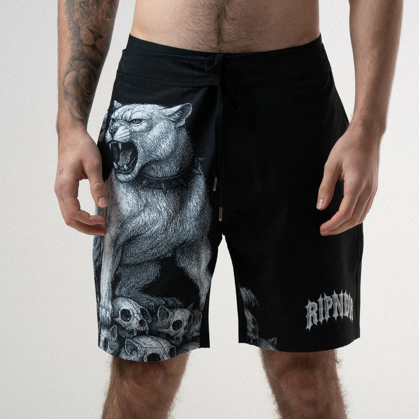 Wasteland Swim Shorts (Black) - Ripndip