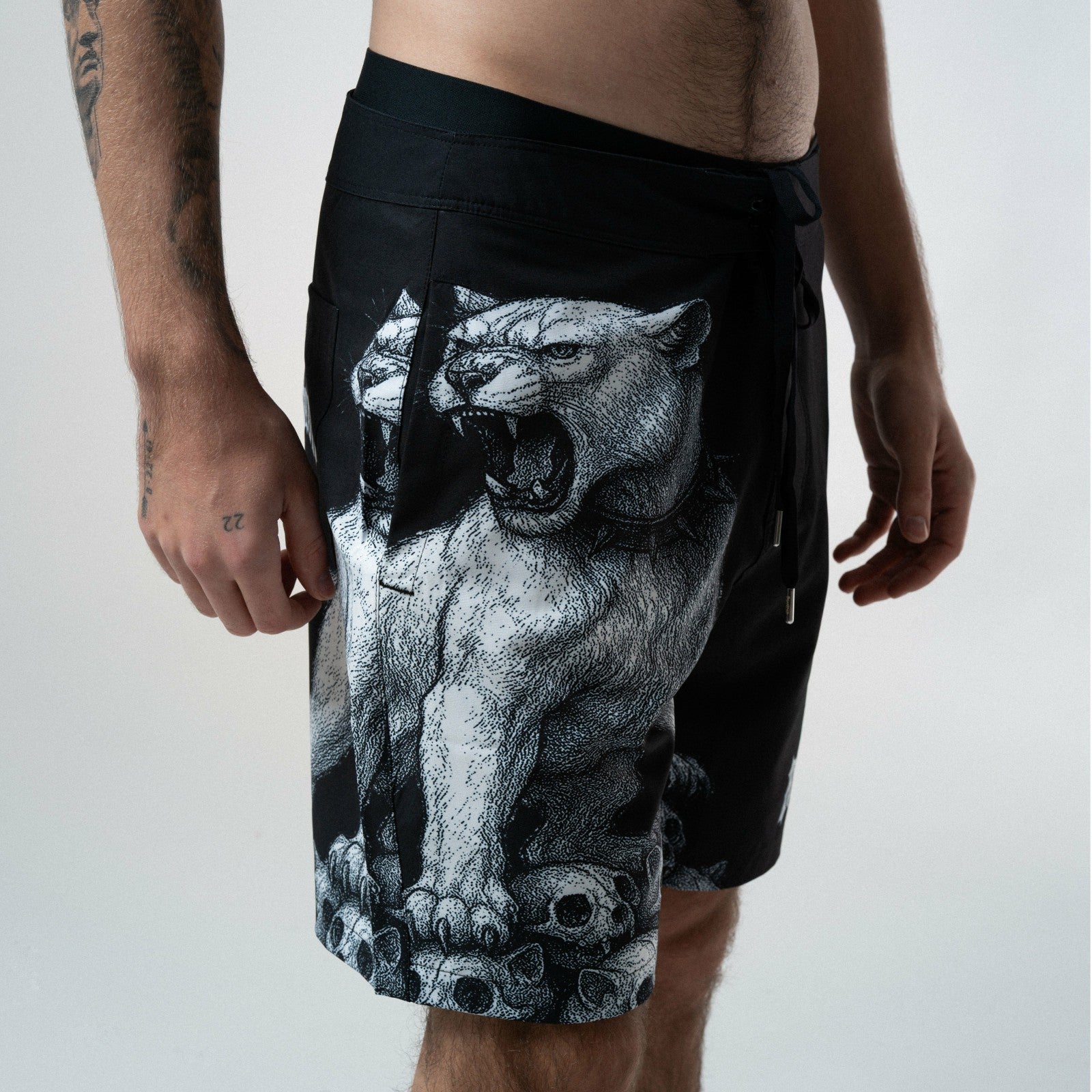 Wasteland Swim Shorts (Black) - Ripndip