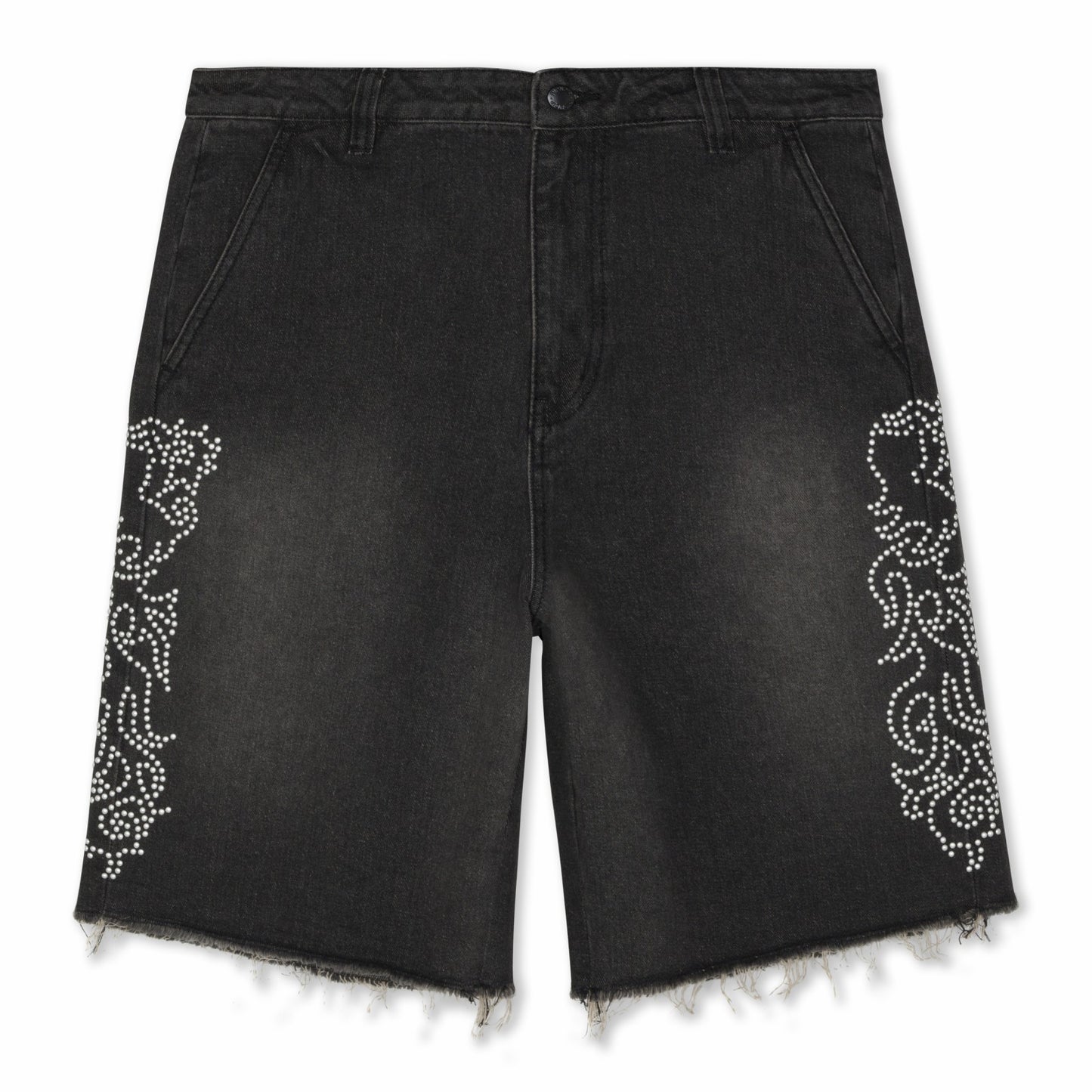 Pretty Flacko Denim Shorts (Black Vintage Wash Denim) - Ripndip