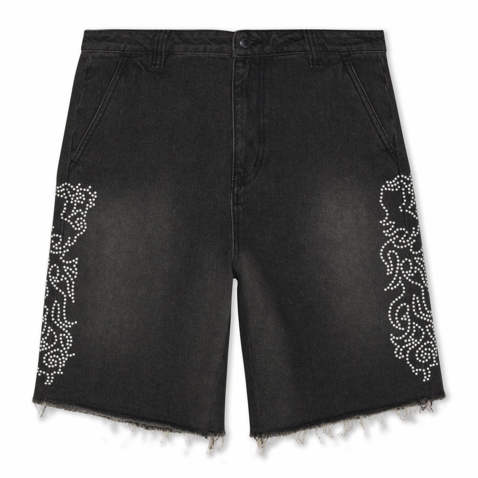 Pretty Flacko Denim Shorts (Black Vintage Wash Denim) - Ripndip