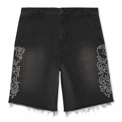 Pretty Flacko Denim Shorts (Black Vintage Wash Denim) - Ripndip