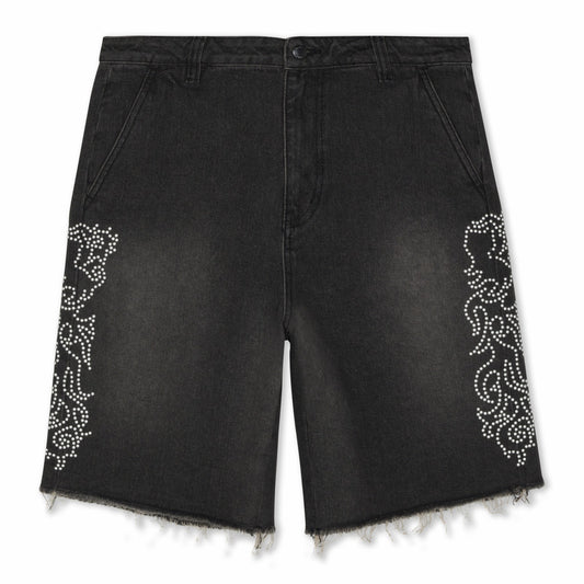 Pretty Flacko Denim Shorts (Black Vintage Wash Denim) - Ripndip