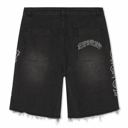 Pretty Flacko Denim Shorts (Black Vintage Wash Denim) - Ripndip