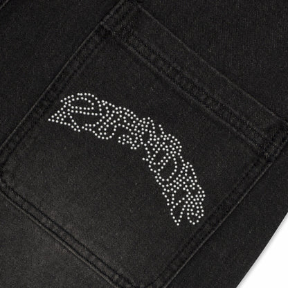 Pretty Flacko Denim Shorts (Black Vintage Wash Denim) - Ripndip