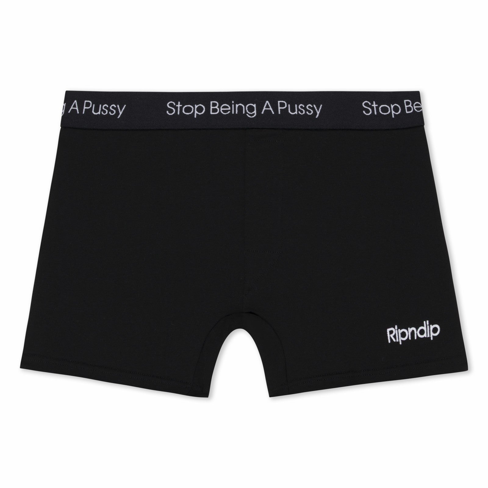 Stop Being A Pussy Boxers (Black) - Ripndip