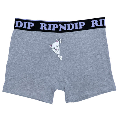 Peek A Nermal Boxers (Heather Grey) - Ripndip