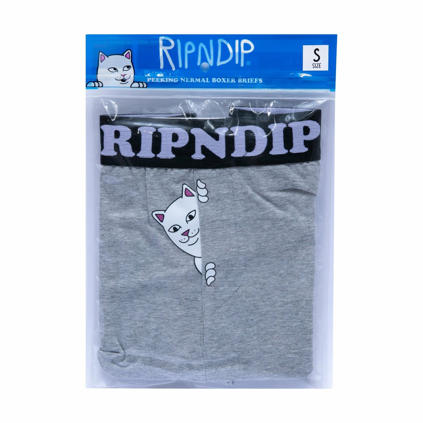 Peek A Nermal Boxers (Heather Grey) - Ripndip