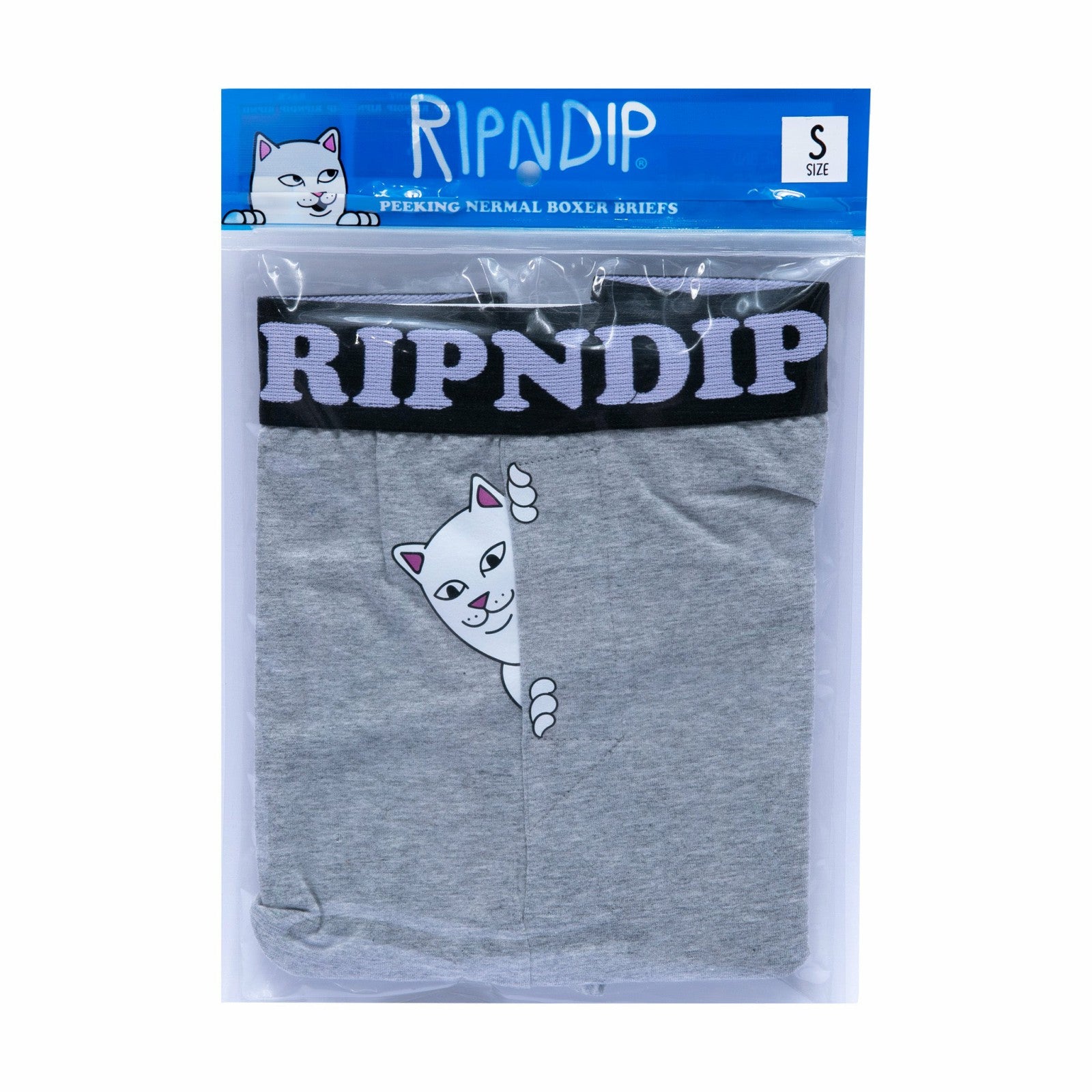 Peek A Nermal Boxers (Heather Grey) - Ripndip