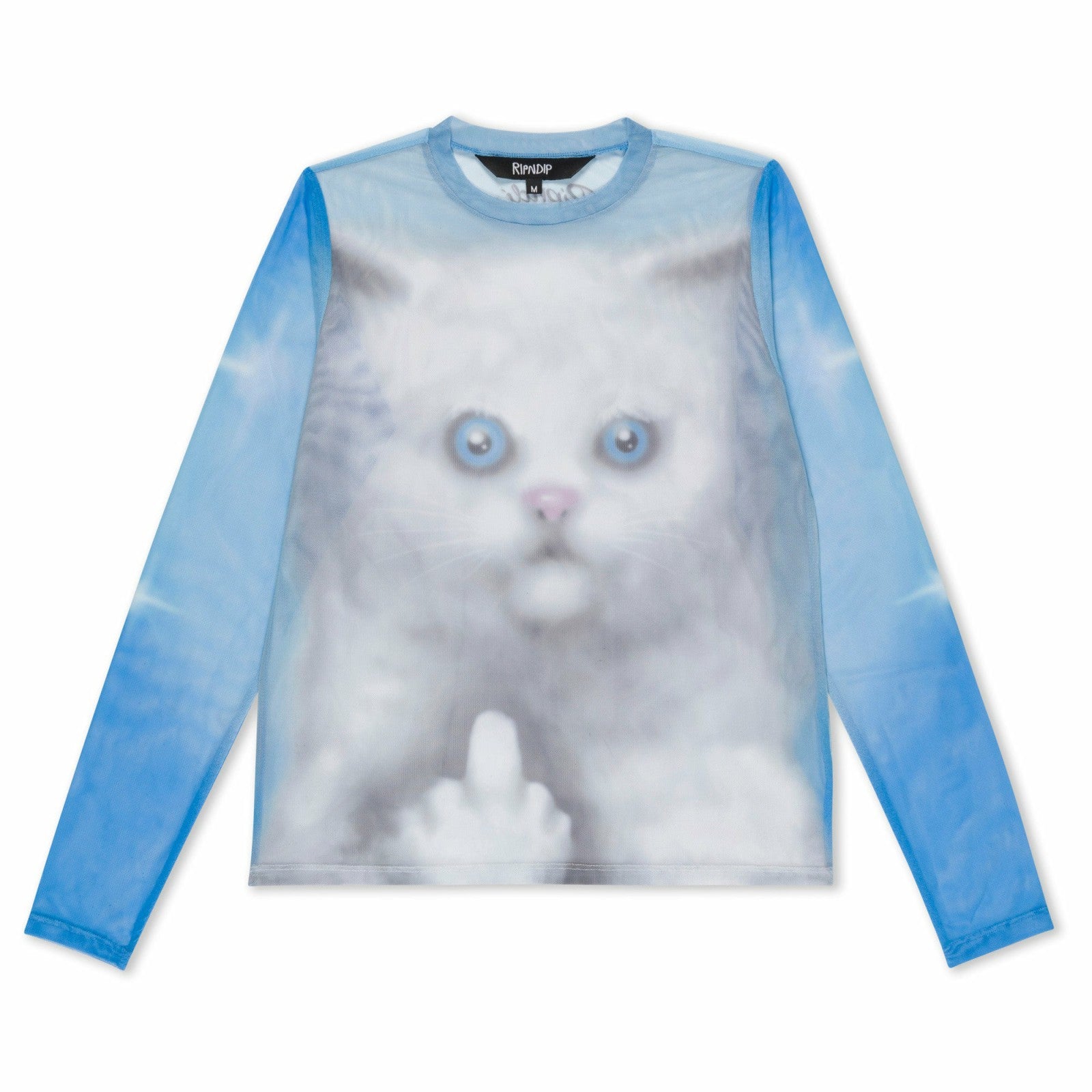 Sprinkles Long Sleeve Mesh Top (Light Blue) - Ripndip