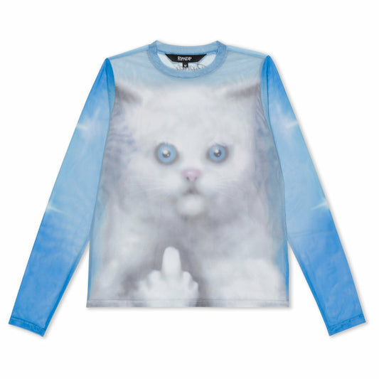 Sprinkles Long Sleeve Mesh Top (Light Blue) - Ripndip