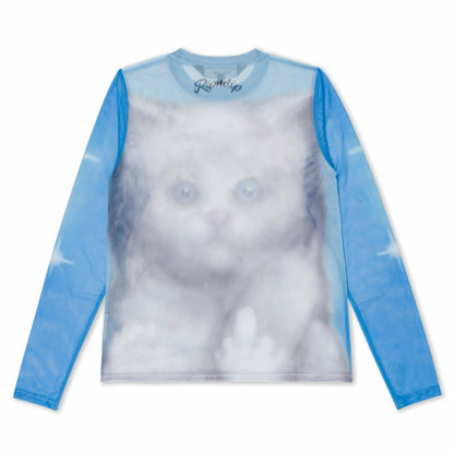 Sprinkles Long Sleeve Mesh Top (Light Blue) - Ripndip