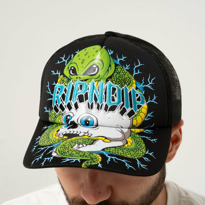 Skull and Bones Trucker Hat (Black) - Ripndip