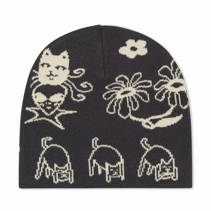 Blonded Skull Beanie (Charcoal) - Ripndip