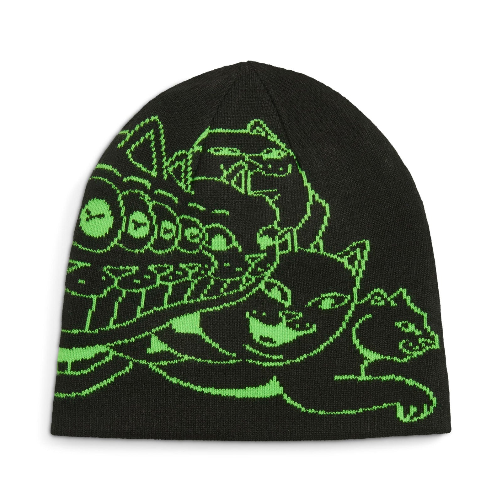 PUMA x RIPNDIP Reversable Skull Beanie (PUMA Black-Fluro Green Pes) - Ripndip