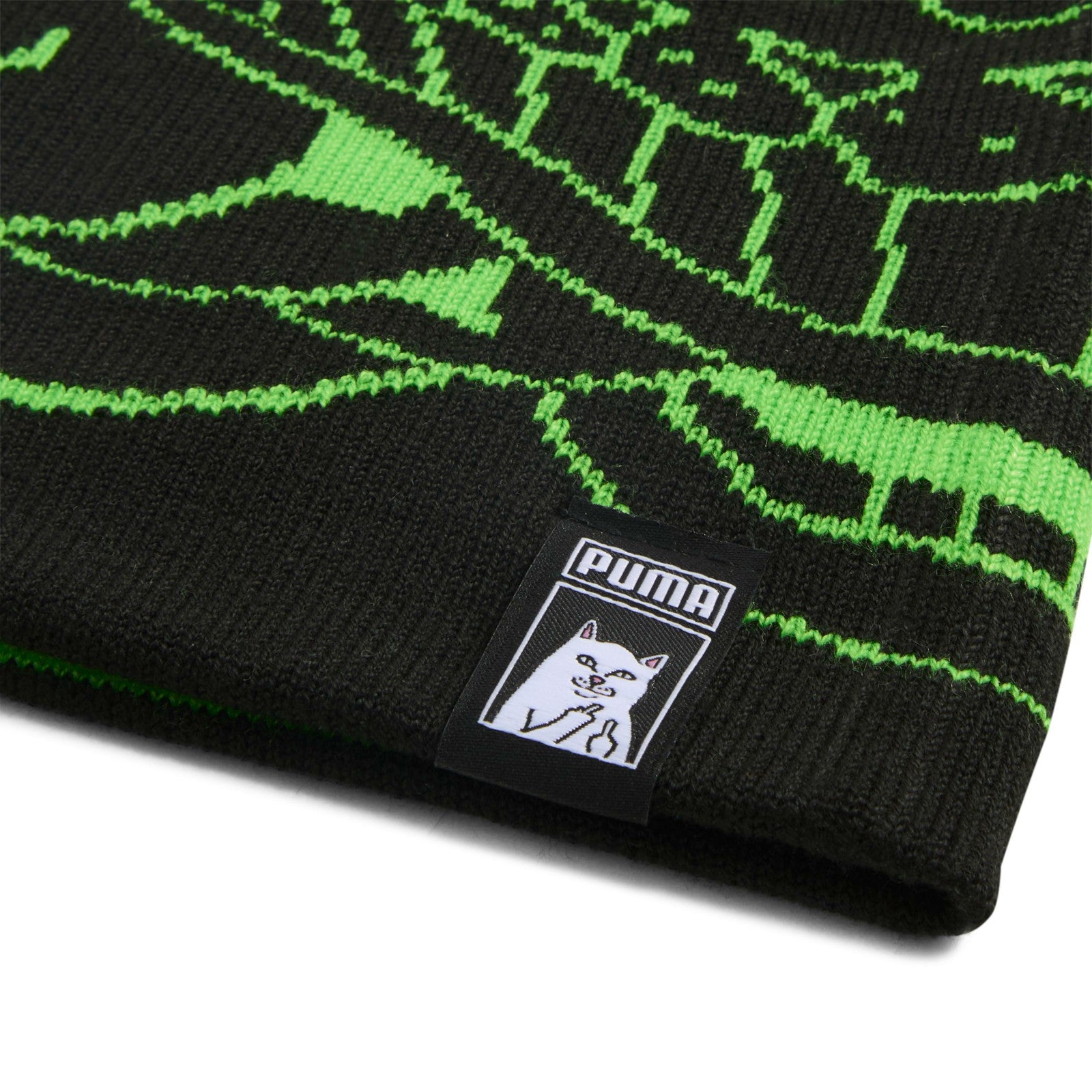 PUMA x RIPNDIP Reversable Skull Beanie (PUMA Black-Fluro Green Pes) - Ripndip