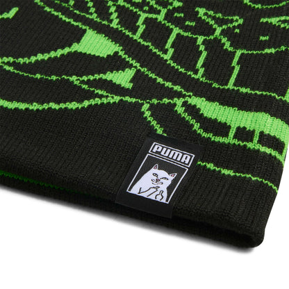PUMA x RIPNDIP Reversable Skull Beanie (PUMA Black-Fluro Green Pes) - Ripndip