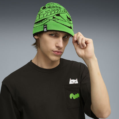 PUMA x RIPNDIP Reversable Skull Beanie (PUMA Black-Fluro Green Pes) - Ripndip
