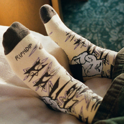 Lord Nermal Wire Socks (Bone) - Ripndip