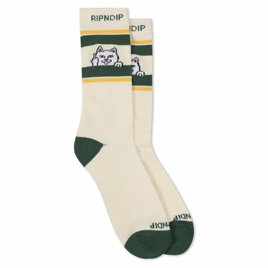 Peeking Nermal Socks (Bone / Forest) - Ripndip