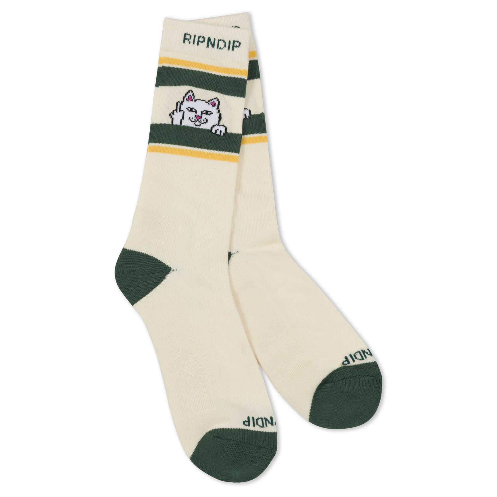 Peeking Nermal Socks (Bone / Forest) - Ripndip