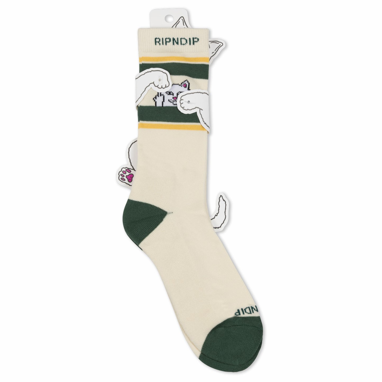 Peeking Nermal Socks (Bone / Forest) - Ripndip