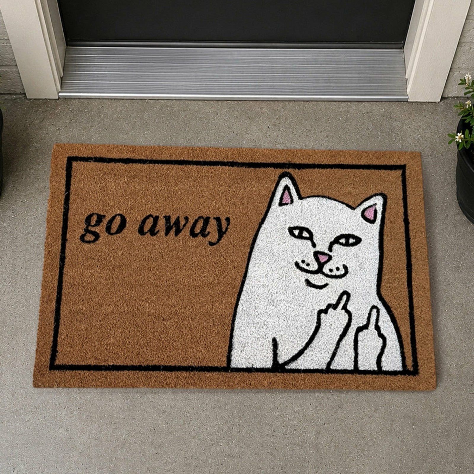 Go Away Door Mat (Brown) - Ripndip