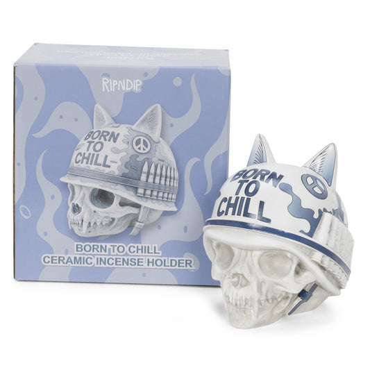 Born To Chill Ceramic Incense Holder (Indigo) - Ripndip