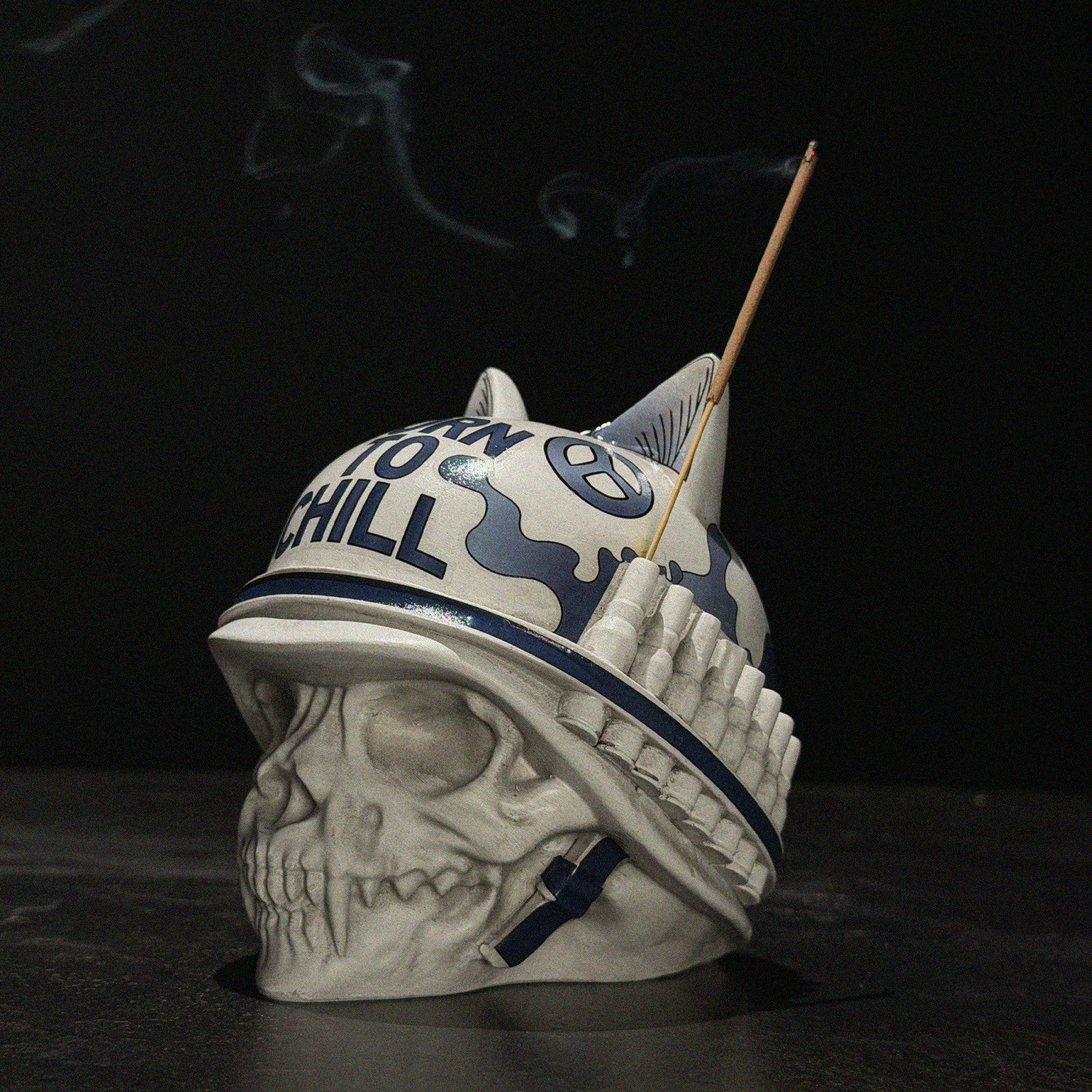 Born To Chill Ceramic Incense Holder (Indigo) - Ripndip