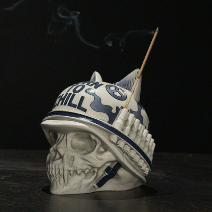 Born To Chill Ceramic Incense Holder (Indigo) - Ripndip