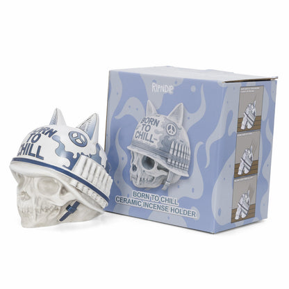 Born To Chill Ceramic Incense Holder (Indigo) - Ripndip