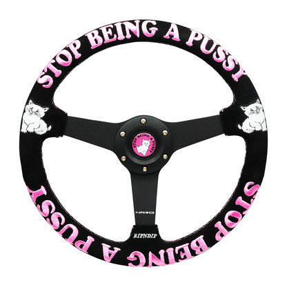Ripndip x NRG Stop Being A Pussy Steering Wheel (Black / Pink) - Ripndip