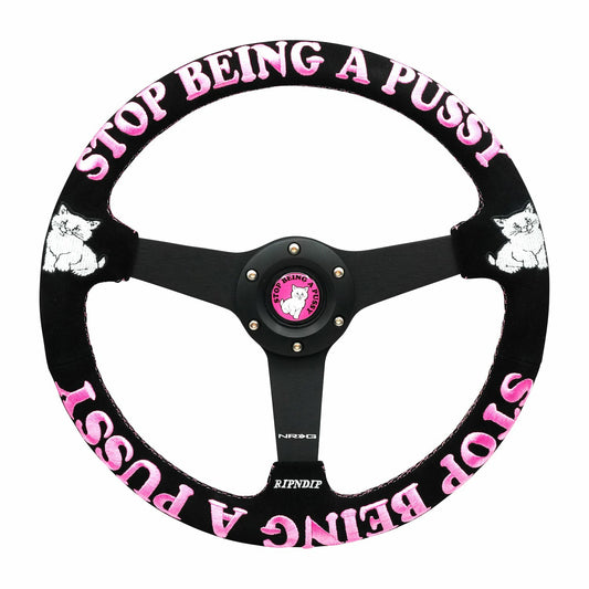 Ripndip x NRG Stop Being A Pussy Steering Wheel (Black / Pink) - Ripndip