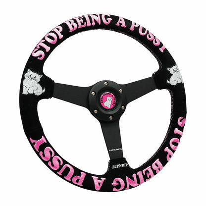 Ripndip x NRG Stop Being A Pussy Steering Wheel (Black / Pink) - Ripndip
