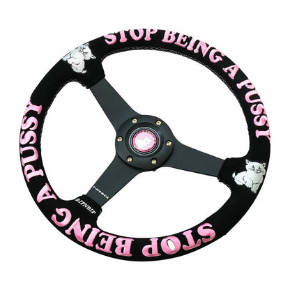 Ripndip x NRG Stop Being A Pussy Steering Wheel (Black / Pink) - Ripndip