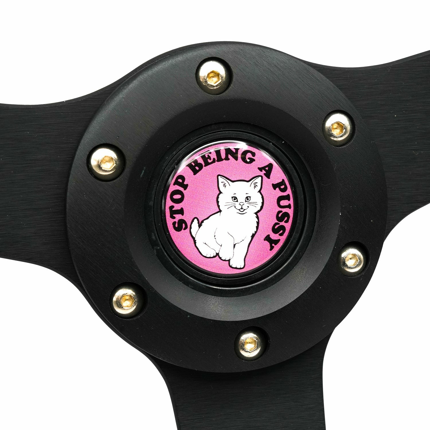 Ripndip x NRG Stop Being A Pussy Steering Wheel (Black / Pink) - Ripndip