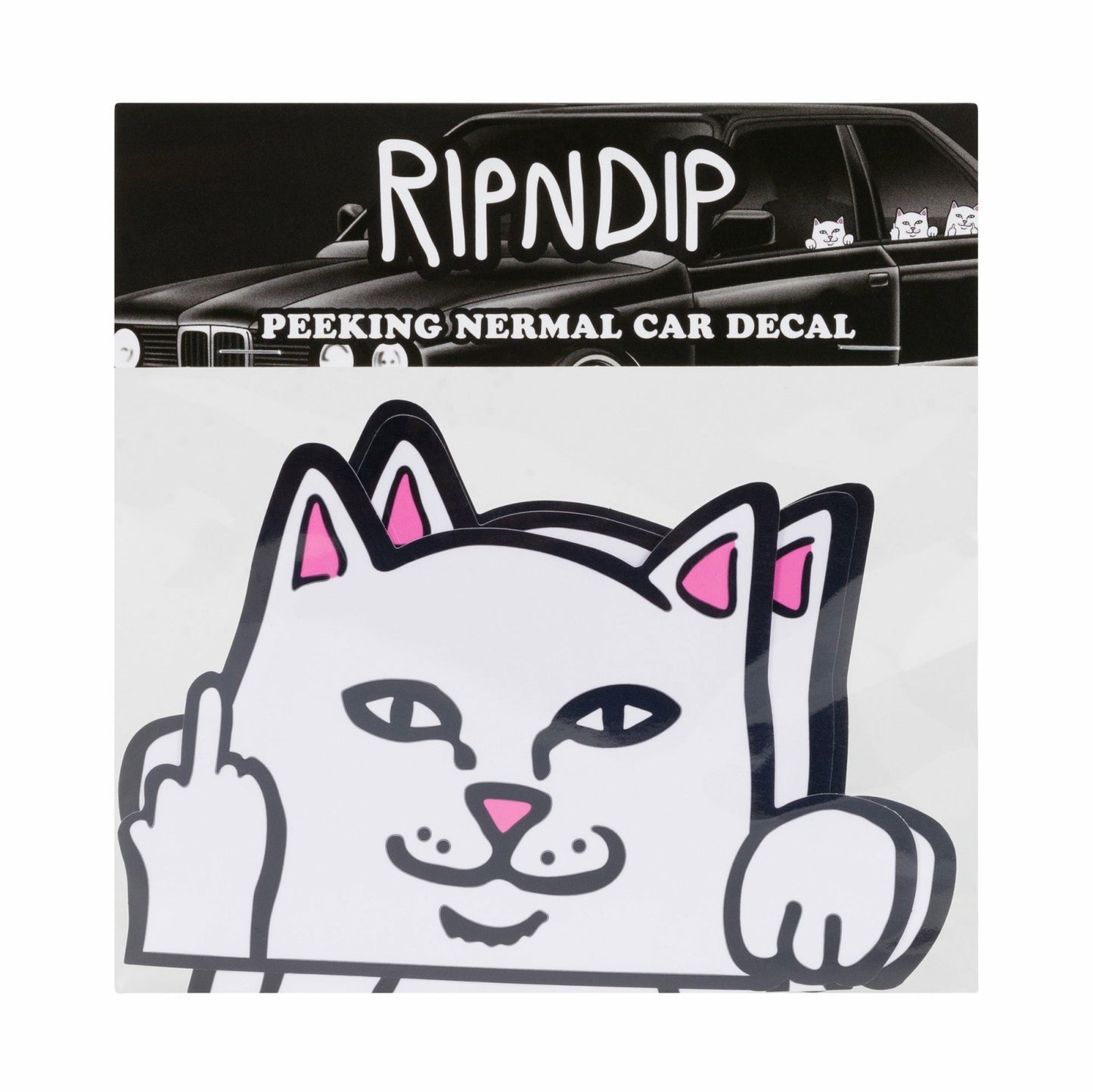 Peeking Nermal Car Sticker Pack (White) - Ripndip