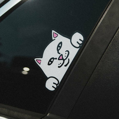 Peeking Nermal Car Sticker Pack (White) - Ripndip