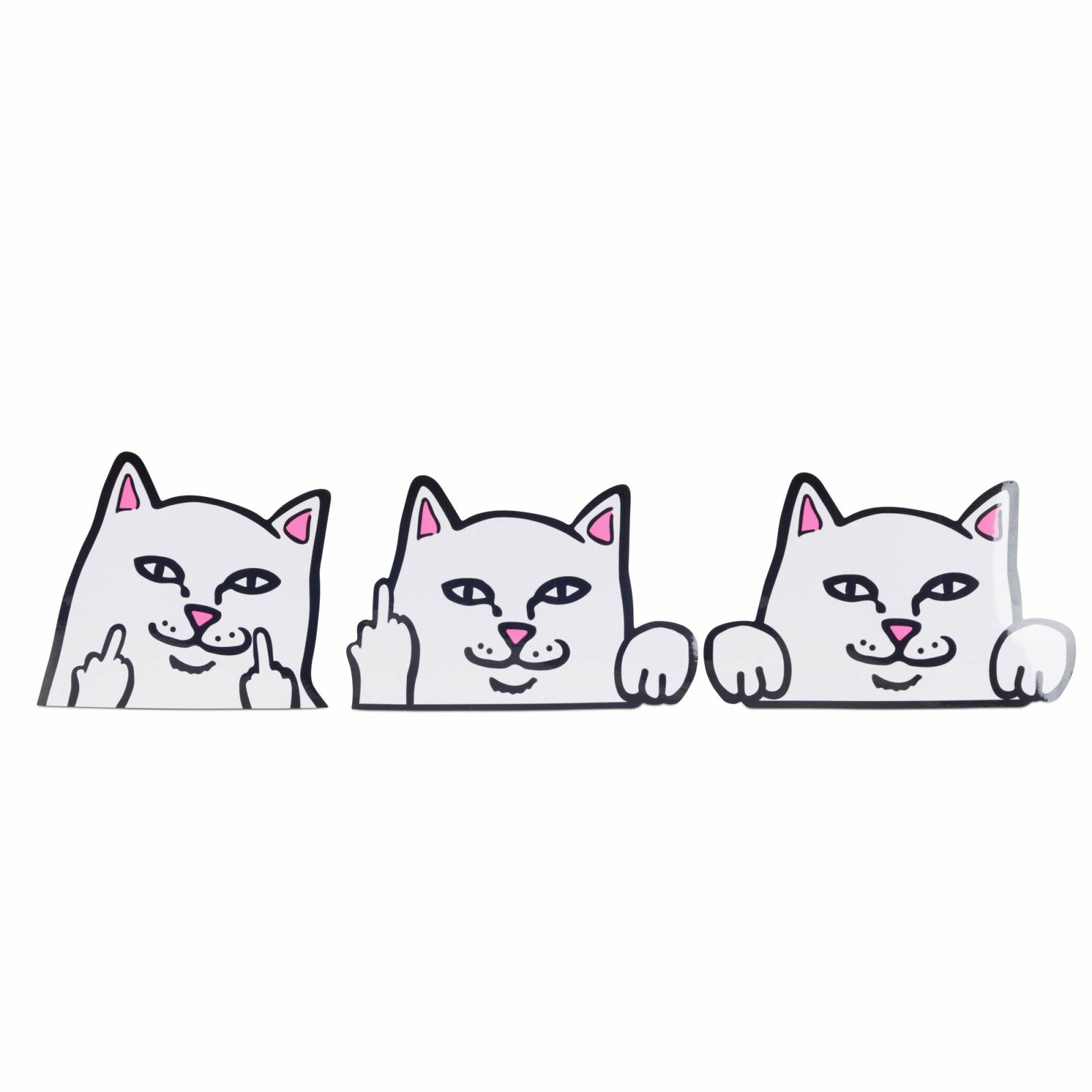 Peeking Nermal Car Sticker Pack (White) - Ripndip