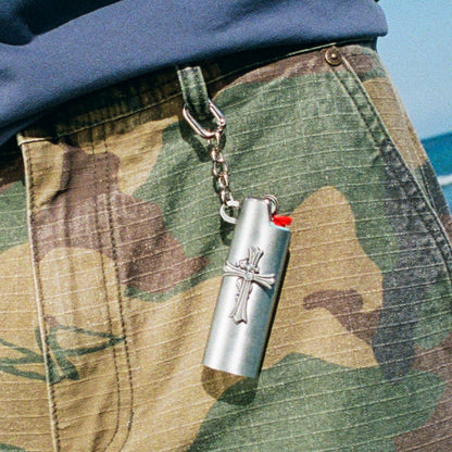 Nerm Cross Lighter Keychain (Silver) - Ripndip