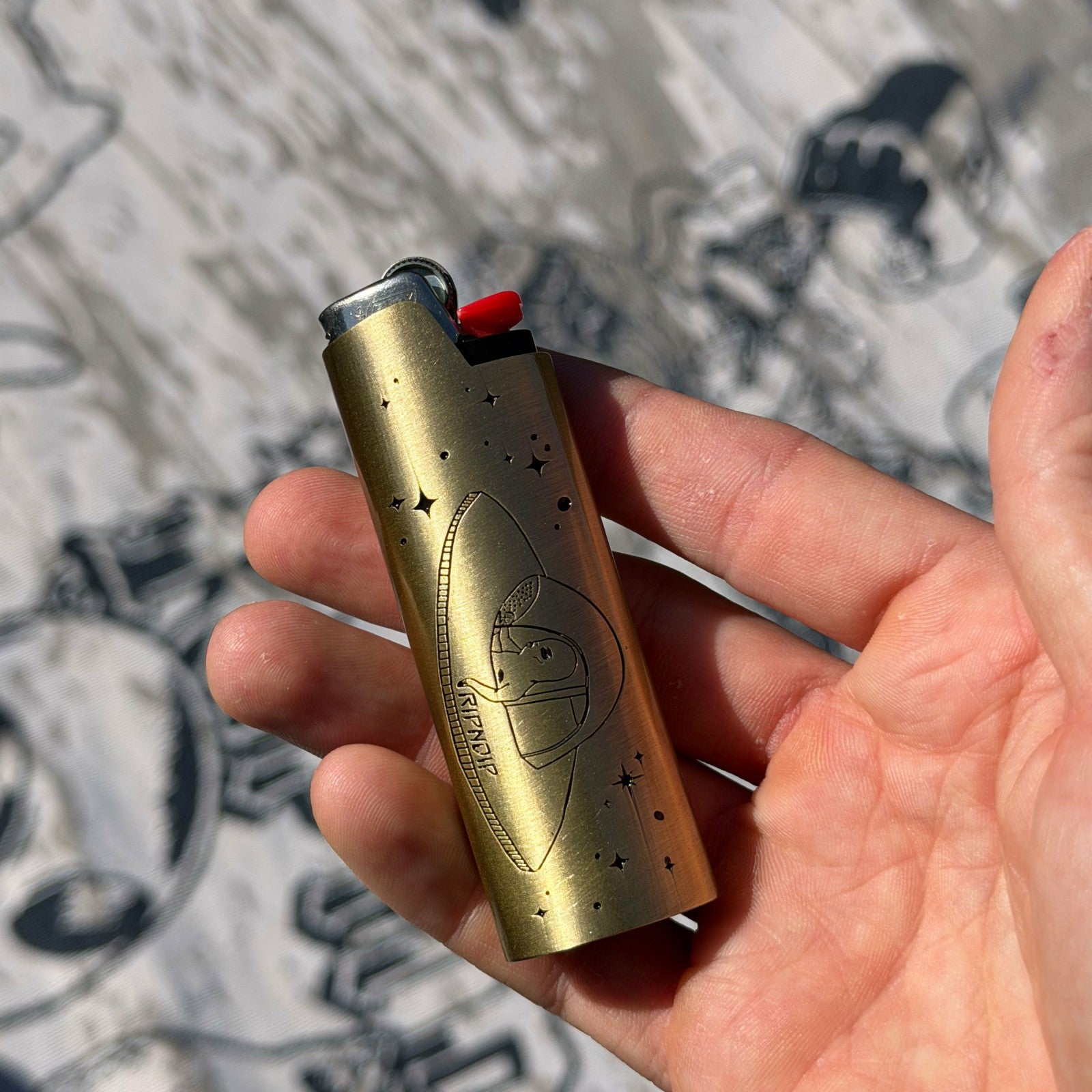 Same Shit Different Day Lighter Cover (Gold) - Ripndip