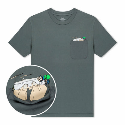 Roll Me Up Pocket Tee (Charcoal) - Ripndip