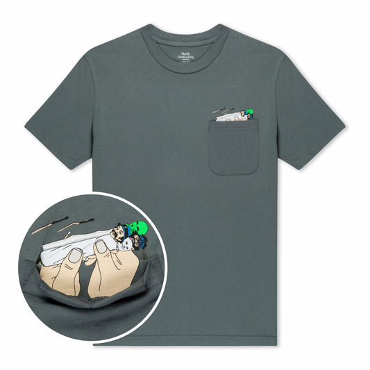 Roll Me Up Pocket Tee (Charcoal) - Ripndip