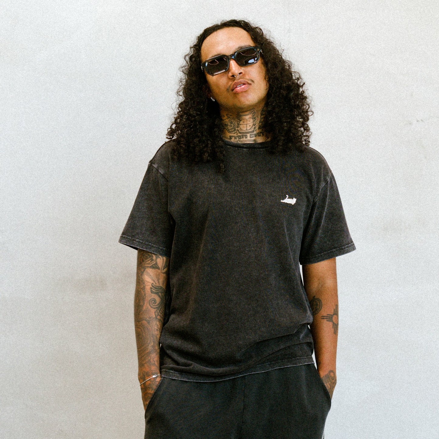 Castanza Short Sleeve Tee (Black Vintage Wash) - Ripndip
