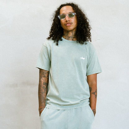 Castanza Short Sleeve Tee (Sage Vintage Wash) - Ripndip