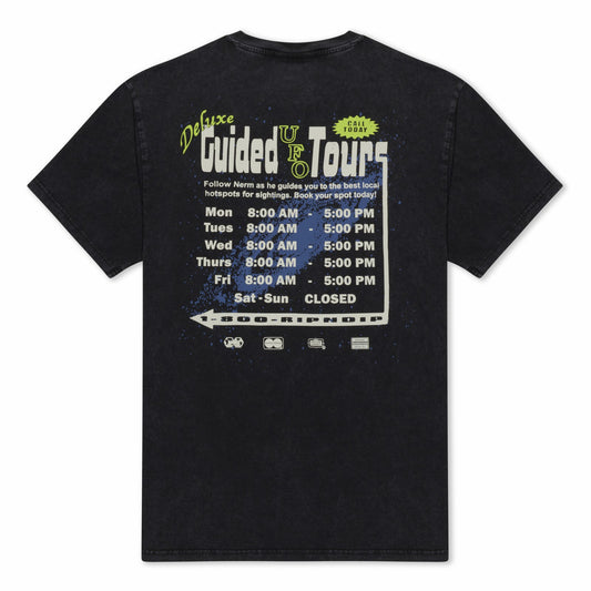 UFO Tours Tee (Black Vintage Wash) - Ripndip