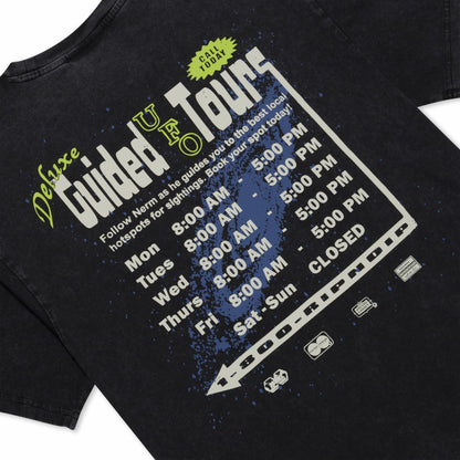 UFO Tours Tee (Black Vintage Wash) - Ripndip