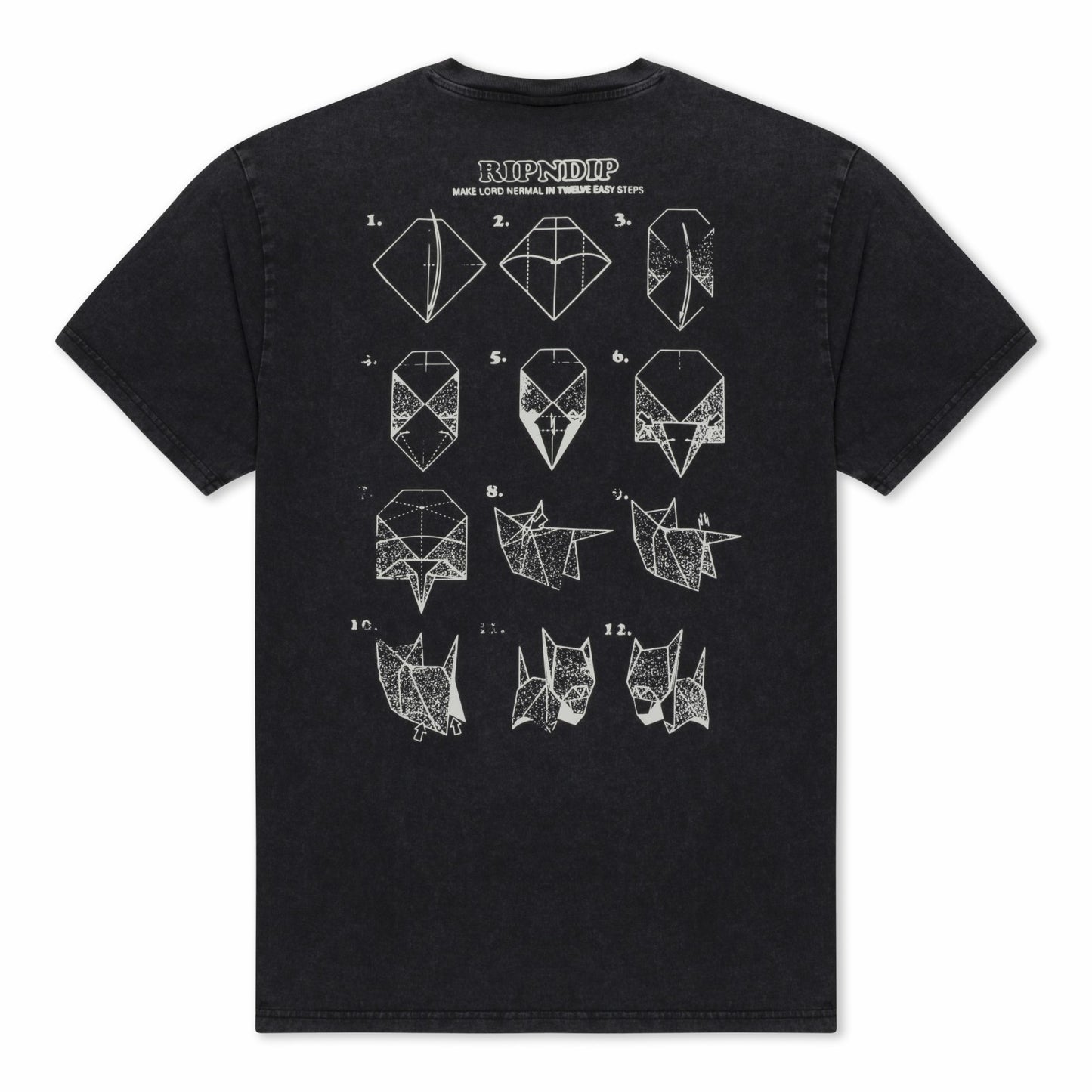 Origami Tee (Black Vintage Wash) - Ripndip