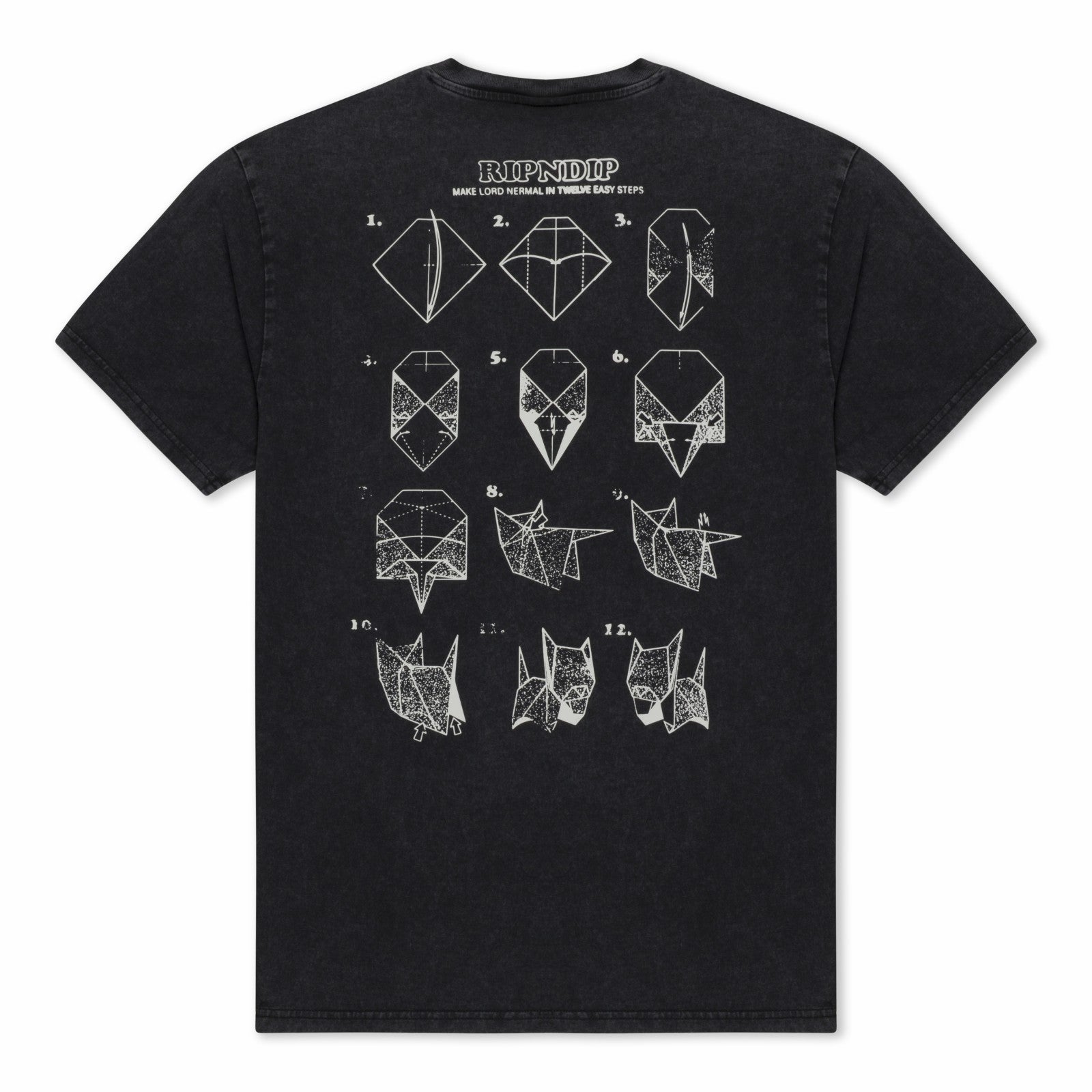 Origami Tee (Black Vintage Wash) - Ripndip
