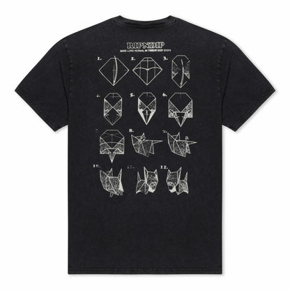 Origami Tee (Black Vintage Wash) - Ripndip